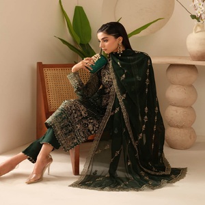 Trajes indios bordados de lujo con descuento Vestidos de novia de Ramsha Venta al por mayor Vestidos indios para mujeres Trajes Anarkali - Product Image 4