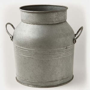 Lata de leche de metal galvanizado de aspecto antiguo con forma única perfecta para cocinas de jardines de granja y decoración rústica - Product Image 5