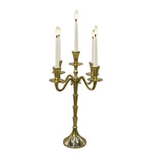 Bougeoir à 5 bras en aluminium de qualité supérieure, finition nickelée, décoration moderne en métal pour table, événements, maison, fête - Product Image 2