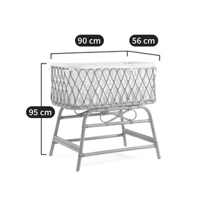 เปลหวายทำด้วยมือสำหรับเด็กทารกที่นอนหวายธรรมชาติสำหรับทารกแรกเกิดสไตล์โบโฮพร้อมที่นอนนุ่มน้ำหนักเบาและเป็นมิตรต่อสิ่งแวดล้อม - Product Image 6
