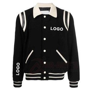 OEM/ODM Varsity Jackets noir hiver col classique épaule couture cuir varsity jacket Custom Team Letterman Jacket - Product Image 1