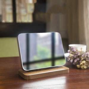 Bathroom Mirror Desktop Vanity European Makeup Mirror Wooden <b>Table</b> Portable Dormitory Cosmetic Mirror HD <b>Folding</b> - Product Image 4