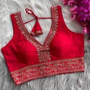 Blusa de mujer de diseñador de moda de alta calidad hecha a mano medio algodón seda Vintage estampado estilo étnico secuencia hilo trabajo - Product Image 1