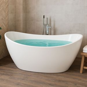 Baignoire autoportante ovale en acrylique blanc brillant Taille L170xH68xP80 Pack 1 - Product Image 1