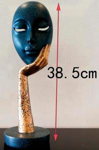 Art abstrait aluminium méditation Sculpture élégant masque ornements visage Sculpture pour la décoration de la maison décor de Table - Product Image 6