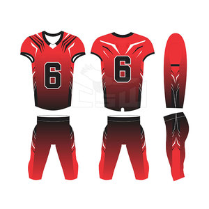 Uniforme de fútbol americano con estampado personalizado para hombre, conjunto de poliéster transpirable con mangas cortas, nombre y números del jugador - Product Image 6