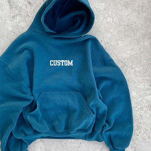 Men's Heavy Weight Oversized Cotton Sweatshirts 100% <b>Thick</b> <b>Fleece</b> with Custom Logo Print Embroidered Hoodies for Winter - Product Image 2