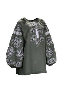 2026 Hot Selling Embroidered Ukrainian Blouse O-neck <b>Balloon</b> Long Sleeve New Summer Fashionable Ethnic Style Full Sleeves OEM - Product Image 3