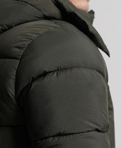 เสื้อโค้ทตัวยาวคอตั้งของผู้ชายแจ็กเก็ตตัวยาวแบบซิปพร้อมฮู้ดทรงสลิมฟิต - Product Image 6