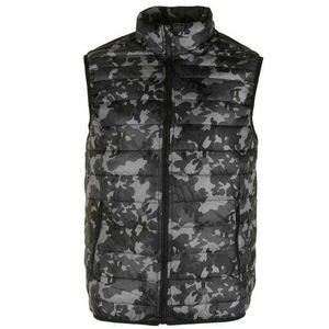 Gilet d'hiver vintage à fermeture éclair imperméable en coton lavé pour hommes col montant bouffant respirant en laine coupe-vent - Product Image 1