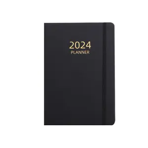 Academic 2024 Hardback Full Year Diary A5 Week To View Day Planner Agenda mensual y semanal Planner con bolsillo