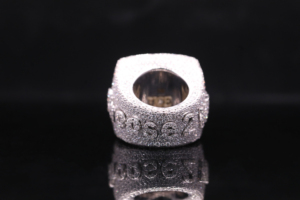 Moissanite Multi-Stone 925 Silver Hip Hop <b>Ring</b> with DEF 0.5 Carat Stones and Prong Setting - Product Image 3