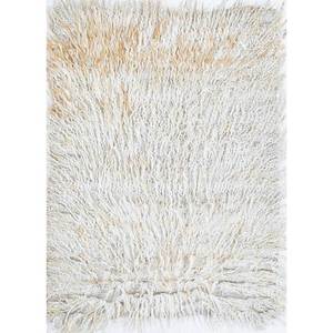 Tapis en laine noué à la main Zuri Ivory Pae-1377, couleur unie, motif puzzle rectangulaire pour la maison, le salon, le couloir, l'entrée, les adolescents - Product Image 1