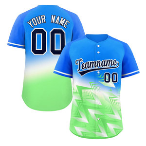 Maillots de Baseball personnalisés de haute qualité à impression numérique uniformes de sports d'équipe personnalisés 100% polyester col en v respirant à séchage rapide - Product Image 1