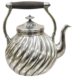 Ensemble de bouilloire de théière de qualité supérieure fabriqué à la main argent fini métal théière en métal hôtel de luxe Restaurant restauration utilisation de service - Product Image 1