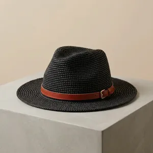 Sombrero Panamá Unisex de Lona con Ala Ancha, Cinta Ajustable, para Playa, Viajes, Aire Libre, Verano, Adultos - Product Image 5