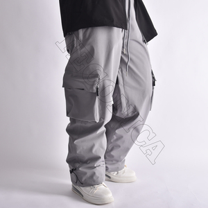 Pantalones de esquí unisex ropa de calle personalizada OEM snowboard transpirable impermeable cierre de cremallera a prueba de viento de gran tamaño cálido ligero - Product Image 4
