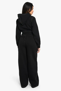 Surdimensionné personnalisé noir femmes point contrasté jambe droite Joggers éponge polaire doux femmes pantalons de survêtement femmes pantalons et pantalons - Product Image 4