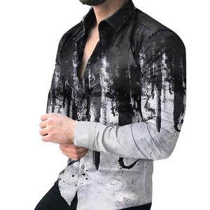 Wholesale Customized 100% Cotton <b>Men's</b> Button Down <b>Shirt</b> Anti-Wrinkle Breathable Casual <b>Beach</b> Printed <b>Shirt</b> - Product Image 3