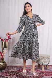 Vestido de iglesia con bolsillo lateral para mujer, elegante, acampanado, manga corta, estampado, verano, carrera, oficina, ocasiones formales, elegante, para mujer - Product Image 4