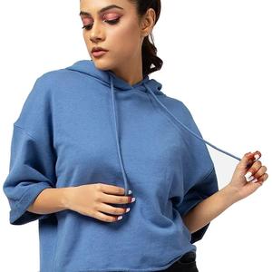 Women Drawstring <b>Crop</b> Hoodies Sweatshirt <b>Crop</b> <b>Top</b> Hoodie Pullover <b>Top</b> Blouse Long Sleeve Crew Neck <b>Crop</b> Baby Blue Color Hoodie - Product Image 6