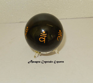 Sphère Reiki Gravée Obsidienne Noire Pierres Précieuses Dernières Boules d'agate de qualité supérieure Vente en gros Achetez en ligne chez Amayra Crystals Exports - Product Image 6