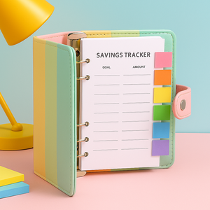Agenda con Raccoglitore <span class=keywords><strong>a</strong></span> Spirale LABON con <span class=keywords><strong>Righe</strong></span> Pastello Arcobaleno, Copertina in PU Colorata, Organizzatore Finanziario per Principianti nel Budgeting - Product Image 6