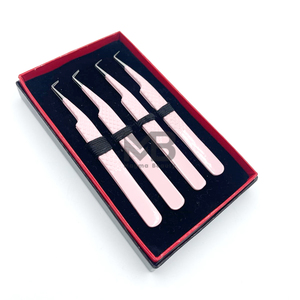 Pinzas para Pestañas Personalizadas, Aplicador de Pestañas de Volumen, Pinzas de Extensión Rosadas, Pinzas Profesionales para Pestañas con Punta de Fibra - Product Image 2
