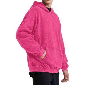 Sweat à capuche en molleton 100% coton sur mesure en gros, sweat à capuche surdimensionné lourd pour hommes - Product Image 3