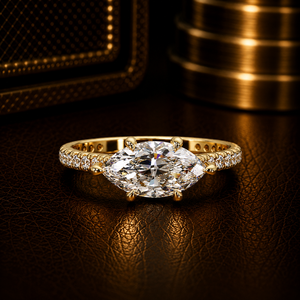 Anillos de Lujo con Diamantes Cultivados en Laboratorio, Corte Marquise, Estilo Catedral, 1.50 Ct, Certificado IGI, Anillo de Compromiso y Boda para Mujer - Product Image 1