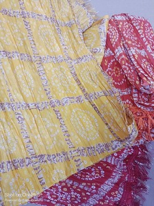 Rakhi spécial en gros Lot Chinon soie Bandhej imprimer Dupatta 2.25 mètres taille libre-mariage retour demoiselle d'honneur cadeau faveur article - Product Image 5