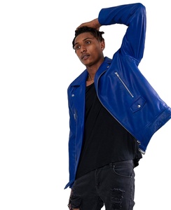 Veste en cuir pour hommes de mode décontractée en gros pour motard en détresse véritable personnalisé mince vestes en cuir d'agneau respirant - Product Image 1