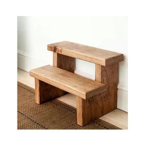 Strong Wooden Step Stool with Handmade Craftsmanship Perfect for Reaching Cabinets <b>Tall</b> <b>Shelves</b> Pantries and Home Use - Product Image 3