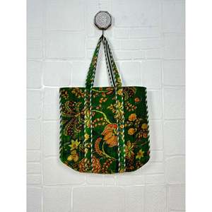 Boho Chic Reversible Quilted Velvet Cotton Women's Tote <b>Bag</b> <b>Large</b> Eco-Friendly Sustainable Grocery Shopping Ochre <b>Beach</b> <b>Bag</b> - Product Image 4