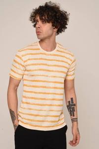 เสื้อยืดผู้ชายผ้าคอตตอนทันสมัยเสื้อถักแขนสั้นพิมพ์ลายขวางสำหรับชุดฟิตเนสฤดูร้อน - Product Image 5