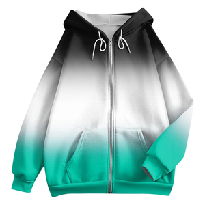 เสื้อฮู้ดโอเวอร์ไซส์แบบซิปสำหรับผู้ชาย ผ้าฝ้ายฟลีซ 100% พิมพ์ลายตามสั่ง ระบายอากาศได้ดี แห้งเร็ว สไตล์สตรีทแวร์ สำหรับฤดูหนาว - Product Image 1