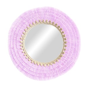 <b>Light</b> Colors Handmade Macrame Cotton Wall <b>Mirror</b>, Wall Hanging - Product Image 2