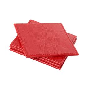 Ensemble de 4 sous-verres en cuir PU, forme carrée, tasse à thé, café - Product Image 1