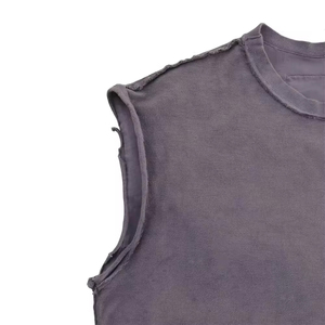 Nouvelle Arrivée Débardeurs Homme Personnalisés Sans Manches Col Montant en Polyester Épais Effet Délavé et Usé - Product Image 4