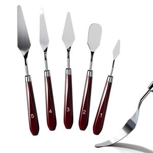5 PCS Set Stainless Steel Cake Cream Scraper Chocolate Spatula Artists <b>Palette</b> Knife Set Spatula Cake Tools Baking Tool Set - Product Image 1