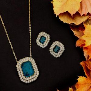 ชุดสร้อยคอหินจี้แฟนซีสันสมัยพร้อมต่างหูสำหรับงานปาร์ตี้เหมาะสำหรับงานแต่งงานสวมใส่ทุกวันสำหรับผู้หญิง - Product Image 1