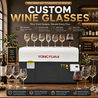 Imprimante UV rotative à 360 degrés pour verres à vin, machine d'impression cylindrique pour verres, impression intégrale CMYK, vernis blanc