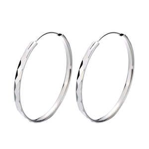 Amy and Annette 30mm Diamond Cut Sterling Silver Hoop <b>Earrings</b> - Product Image 1