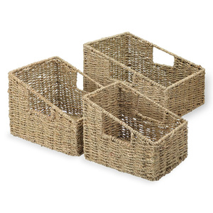 Wholesale seagrass desk organizer paper magazine holder competitive price brochure <b>storage</b> basket - Product Image 3