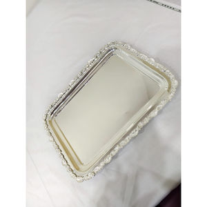 ถาดเงินทําจากสแตนเลสการออกแบบที่น่าสนใจถาดเสิร์ฟอาหารสําหรับบ้านโรงแรมร้านอาหารตกแต่งโต๊ะถาดขนมหวาน - Product Image 2