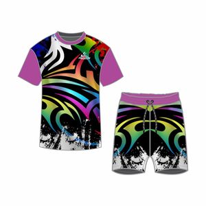 Haute qualité hommes 2 pièces à manches courtes blanc T-shirt Shorts ensembles blanc Gym survêtement et court pour l'impression par Sublimation - Product Image 3
