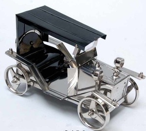 Modèle de voiture vintage antique en acier inoxydable écologique doré et noir pour décoration de bar à la maison, jouets de véhicule à collectionner - Product Image 4