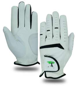 Guantes de golf de cuero Cabretta con logotipo personalizado de alta calidad, cuero genuino transpirable para mano izquierda y derecha, precio para uso deportivo - Product Image 5