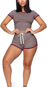 Women <b>Short</b> Set Piece High Quality Twin Set <b>Short</b> Sleeve T Shirt and <b>Shorts</b> New Summer Women Two Piece Twin Set - Product Image 6