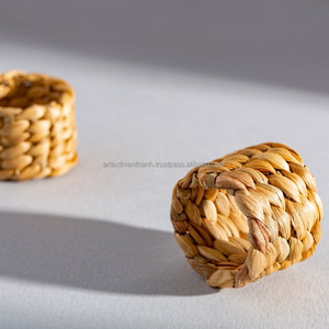 Anneaux de serviette en jonc de mer tissé à la main, style ferme, blanc naturel, très vendus, pour la décoration de table - Product Image 6